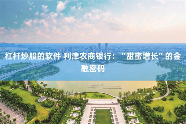 杠杆炒股的软件 利津农商银行：“甜蜜增长”的金融密码