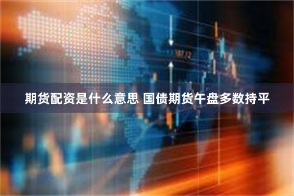 期货配资是什么意思 国债期货午盘多数持平