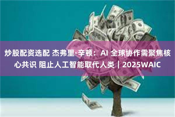 炒股配资选配 杰弗里·辛顿：AI 全球协作需聚焦核心共识 阻止人工智能取代人类︱2025WAIC